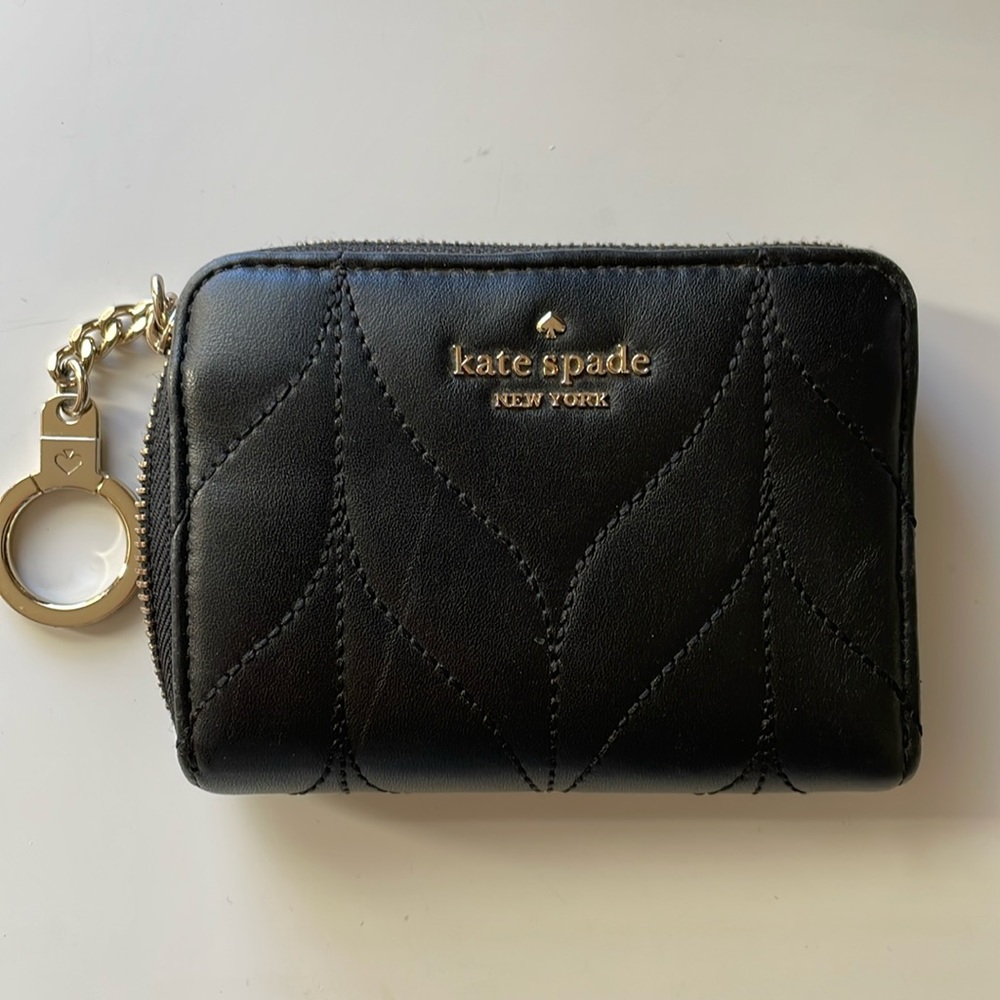 Kate Spade black leather zippered wallet